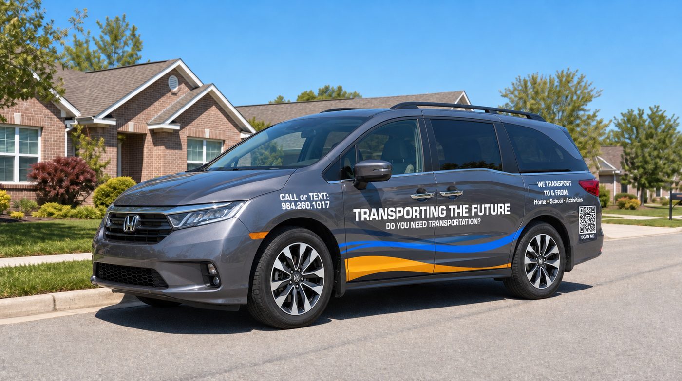 Transporting The Future Honda Odyssey minivan with branded wrap
